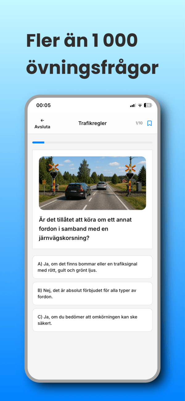 Fler än 1 000 övningsfrågor